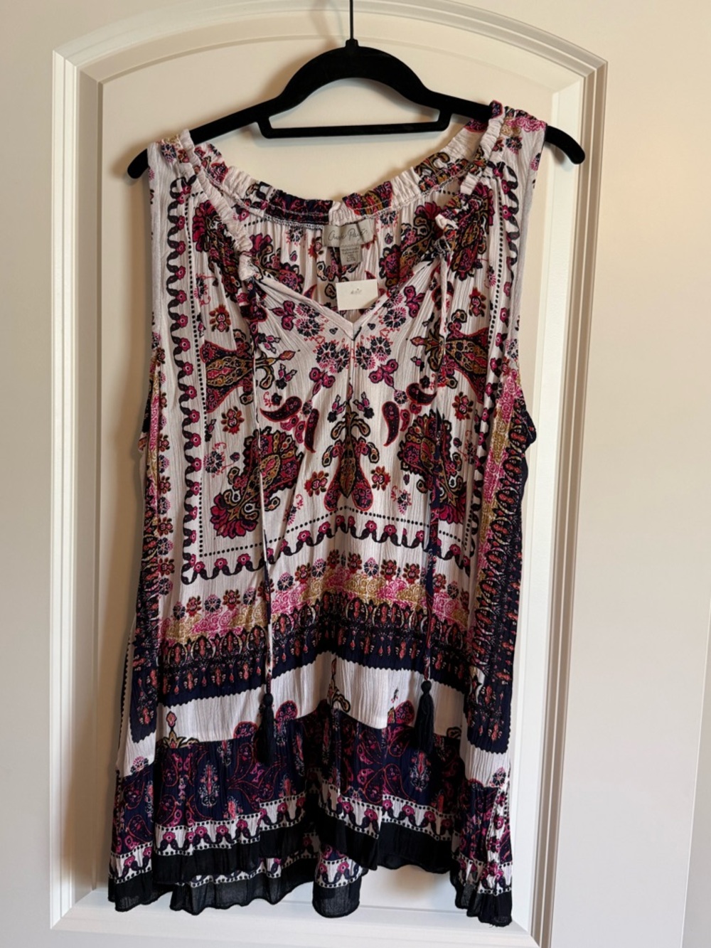 Charlie Paige Sleeveless Boho Paisley Tunic Top XL - NWT